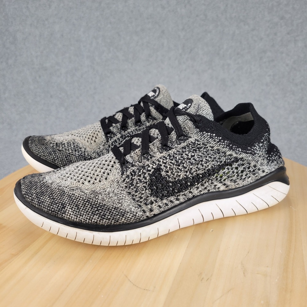 Nike Free RN Flyknit 2018 Oreo Black White Running Shoes 942839-101 Womens 8